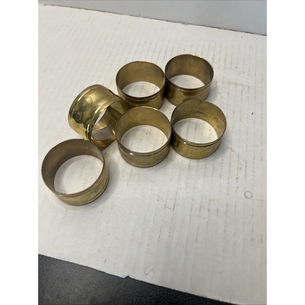 Vintage Set of 6 Audrey Brass Napkin Rings